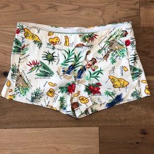 J. Crew Hawaii tropical pattern 3” inseam shorts